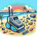 "Robô automatizado de limpeza de praias desenvolvido por startup paulista, equipado com tecnologia avançada para remover resíduos e preservar o meio ambiente."