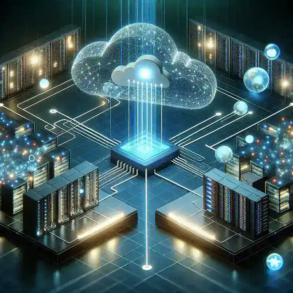 "Visualização da arquitetura de uma solução de centralização de dados públicos em cloud híbrida, destacando elementos inovadores e integração de tecnologias em um ambiente moderno."